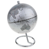 Maxbell 5.5 Inch Small Silver Illuminated World Globe Alloy Desktop Rotating World Map Globe, Kids Educational Toy Gift - Aladdin Shoppers