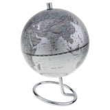 Maxbell 5.5 Inch Small Silver Illuminated World Globe Alloy Desktop Rotating World Map Globe, Kids Educational Toy Gift - Aladdin Shoppers