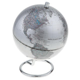 Maxbell 5.5 Inch Small Silver Illuminated World Globe Alloy Desktop Rotating World Map Globe, Kids Educational Toy Gift - Aladdin Shoppers