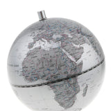 Maxbell 5.5 Inch Small Silver Illuminated World Globe Alloy Desktop Rotating World Map Globe, Kids Educational Toy Gift - Aladdin Shoppers