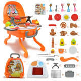 Maxbell 40 Pieces of Plastic BBQ Grill Game Pretend Play Toy Playset with Sound and Light, Kids Early Developmental Toy Birthday Gift - Aladdin Shoppers