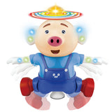 Maxbell Electric Pets Piglet Dancing & Rotating Robot Toys for Kids, Funny Seaweed Dance Musical Flashing Intelligent Walking Toy Kids Gift - Blue - Aladdin Shoppers