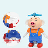 Maxbell Electric Pets Piglet Dancing & Rotating Robot Toys for Kids, Funny Seaweed Dance Musical Flashing Intelligent Walking Toy Kids Gift - Blue - Aladdin Shoppers