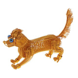 Maxbell Metal Art Crafts Handmade Wire Dog Puppy Pet Model for Home Desk Office Ornaments Decor Hobby Toys Gifts - Gold - Aladdin Shoppers