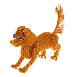 Maxbell Metal Art Crafts Handmade Wire Dog Puppy Pet Model for Home Desk Office Ornaments Decor Hobby Toys Gifts - Gold - Aladdin Shoppers