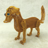 Maxbell Metal Art Crafts Handmade Wire Dog Puppy Pet Model for Home Desk Office Ornaments Decor Hobby Toys Gifts - Gold - Aladdin Shoppers