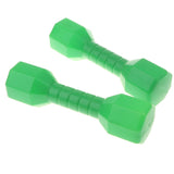 2 Pair Plastic Lightweight Dumbbell Fitness Exercise Kids Toy Green + Pink