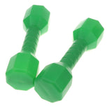 2 Pair Plastic Lightweight Dumbbell Fitness Exercise Kids Toy Green + Pink