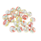 Maxbell Maxbell 20pcs 25mm Floral Stripes Glass Marbles, Kids Marble Run Game, Marble Solitaire Toy Accs Vase Filler & Fish Tank Home Decor #B