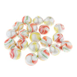 Maxbell Maxbell 20pcs 25mm Floral Stripes Glass Marbles, Kids Marble Run Game, Marble Solitaire Toy Accs Vase Filler & Fish Tank Home Decor #B