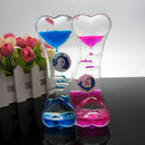 Maxbell Maxbell Liquid Bubbler Motion Timer Floating Color Hourglass Blue Pink Dolphin B
