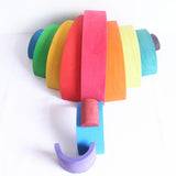 Colorful Wooden Rainbow Blocks Stack Tunnel Stacking Game Toys