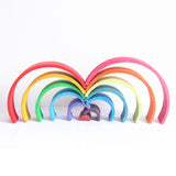 Colorful Wooden Rainbow Blocks Stack Tunnel Stacking Game Toys
