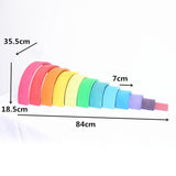 Colorful Wooden Rainbow Blocks Stack Tunnel Stacking Game Toys