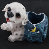 Maxbell Maxbell Resin Dog Pen Pot Pencil Brush Holder Desk Organizer Home Desk Decoration D