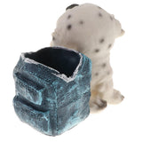 Maxbell Maxbell Resin Dog Pen Pot Pencil Brush Holder Desk Organizer Home Desk Decoration D