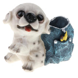 Maxbell Maxbell Resin Dog Pen Pot Pencil Brush Holder Desk Organizer Home Desk Decoration D