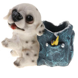 Maxbell Maxbell Resin Dog Pen Pot Pencil Brush Holder Desk Organizer Home Desk Decoration D