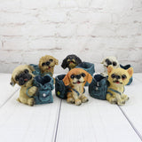 Maxbell Maxbell Resin Dog Pen Pot Pencil Brush Holder Desk Organizer Home Desk Decoration D