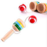 Wooden Kendama Ball And Cup Skill Game Traditional Japanese Game Toy - Red - Aladdin Shoppers