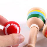 Wooden Kendama Ball And Cup Skill Game Traditional Japanese Game Toy - Red - Aladdin Shoppers