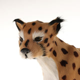 Maxbell 1Pcs Simulated Animal Cute Leopard Ornament Lifelike Furry Leopard Model Touching Smoothly For Lovely Baby Kids - Aladdin Shoppers