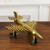 Maxbell Maxbell Metal Craft Jet Airplane Model Air Force Aircraft Sculpture Made From Shells Casings Shaped Army Toy Home Decor Gift #B