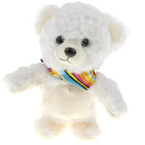 Maxbell 8" Soft Plush Talking Walking Bear Doll, Repeats What You Say, White - Aladdin Shoppers