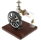 Maxbell Maxbell Adjustable Speed 200-500RPM Free Piston Stirling Engine Motor Steam Heat Power Generator Kits Wooden Base Science Toy