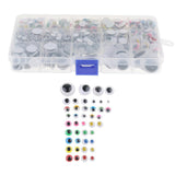 Maxbell 1100pcs 5-25mm Plastic Self-adhesive Wiggle Googly Eyes For Teddy Bear Dolls DIY - Aladdin Shoppers
