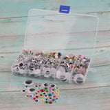 Maxbell 1100pcs 5-25mm Plastic Self-adhesive Wiggle Googly Eyes For Teddy Bear Dolls DIY - Aladdin Shoppers