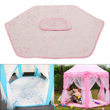 Maxbell 140 x 120cm Soft Ice Silk Hexagonal Tent Carpet Kids Children Playhouse Nursery Play Tent Mat - Pink - Aladdin Shoppers