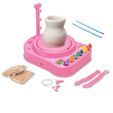 Maxbell Electronic Pottery Studio Clay Moulding Station Playset Kids Play Clay Art Crafts DIY Educational Creative Toy –Pink - Aladdin Shoppers