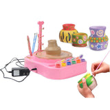 Maxbell Electronic Pottery Studio Clay Moulding Station Playset Kids Play Clay Art Crafts DIY Educational Creative Toy –Pink - Aladdin Shoppers