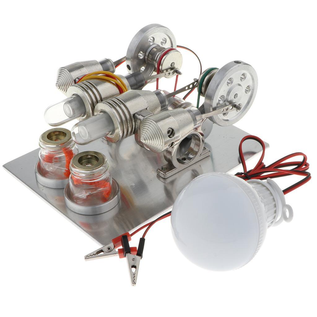 Maxbell Maxbell Stirling Engine (Double-Cylinder Parallel) - Conversion of Heat Energy to Electric Energy
