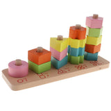 Maxbell Montessori Children Wooden Shape Game Geometric Block Intelligence Baby Toys Recognition Color - Aladdin Shoppers