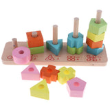 Maxbell Montessori Children Wooden Shape Game Geometric Block Intelligence Baby Toys Recognition Color - Aladdin Shoppers