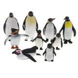 Maxbell Set of 9pcs Penguin Family Model Plastic Wildlife Jungle Forest Ocean Animals Action Figure Eduactional Toys Playset - Aladdin Shoppers