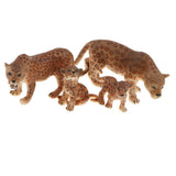 Maxbell 4Pcs Plastic Realistic Jaguar Wild Animal Model Action Figure Doll Toy for Kids Toddlers, Home Decor, Collection - Aladdin Shoppers