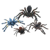 Maxbell Maxbell 4Pcs Plastic Realistic Spider Model Action Figure Toy for Kids Toddlers, Home Decor, Collection