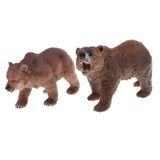 Maxbell Realistic Brown Bear Wildlife Model, Animal Action Figure Toy for Kids Toddlers, Home Decor, Collection, 4 Pieces - Aladdin Shoppers