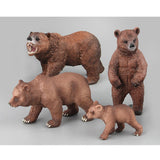 Maxbell Realistic Brown Bear Wildlife Model, Animal Action Figure Toy for Kids Toddlers, Home Decor, Collection, 4 Pieces - Aladdin Shoppers