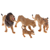 Maxbell 5Pcs Plastic Realistic Lion & Lioness Wild Animal Model Action Figure Doll Toy for Kids Toddlers, Home Decor, Collection - Aladdin Shoppers