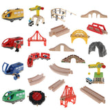 Maxbell Excellent Crafted Wooden Trains Track Building City Traffic Scene Model Building Accessories Kids Educational Toy - Track Crane & Freight Car - Aladdin Shoppers