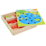 Kids Montessori Educational Wooden Toy, Colorful Clip Ball Board Game Playset in a Wooden Box for Boys and Girls Gift - Aladdin Shoppers