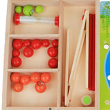 Kids Montessori Educational Wooden Toy, Colorful Clip Ball Board Game Playset in a Wooden Box for Boys and Girls Gift - Aladdin Shoppers