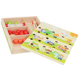 Kids Montessori Educational Wooden Toy, Colorful Clip Ball Board Game Playset in a Wooden Box for Boys and Girls Gift - Aladdin Shoppers