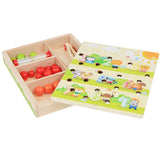 Kids Montessori Educational Wooden Toy, Colorful Clip Ball Board Game Playset in a Wooden Box for Boys and Girls Gift - Aladdin Shoppers
