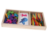 Maxbell Maxbell Kids Math Montessori Toy - Wooden Counting Sticks & Learning Cards In a Box