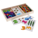 Maxbell Maxbell Kids Math Montessori Toy - Wooden Counting Sticks & Learning Cards In a Box